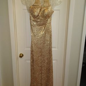 Gold floral sequin Gown